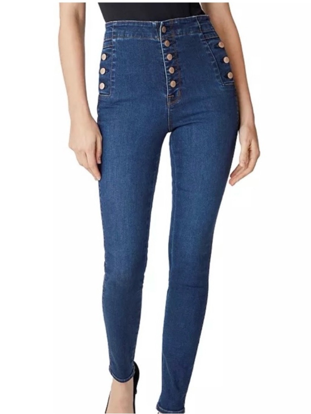 J Brand Natasha Love Sick High-Rise Button Fly Skinny‎ Blue Denim Jeans Sz 29